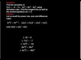 The Derivative Of A Polynomial Function Tangent And Normal Lines Polynomials Polynomial Functions Power Rule