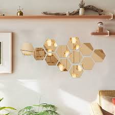 Hexagon mirror, mirror design wall, mirror wall decor. 12pcs 3d Mirror Hexagon Vinyl Removable Wall Sticker Art Diy Decal Home Decor Walmart Canada