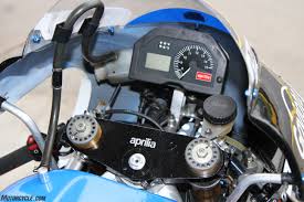 This Is The Proper Factory Dash That Is As High Tech As Anything On A Modern Street Sportbike The Machine Has Full Telemetry And Even Aprilia Sport Bikes Bike