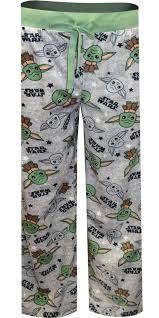 Briefly Stated Women S Star Wars Mandalorian Baby Yoda Silky Fleece Lounge Pant Small Walmart Com