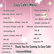 Roblox Bio Ideas Copy And Paste Cozy Cafe Menu Unicorn509644 Is My Roblox User In 2020 Cafe Menu Fruit Smoothies Blue Berry Muffins