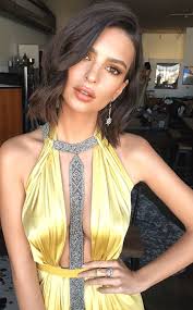 Emily Ratajkowski From Golden Globes 2017 Instagrams Twitpics Emily Ratajkowski Lob Haircut Short Hair Styles