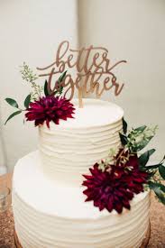 2 Tier Birch Tree Wedding Cake Simple 2 Tier Textured Cake Burgundy Dahlias Better Together Cake Topper Cake Alma Bak Burgundy Wedding Cake Simple Wedding Cake Rustic Simple Wedding Cake