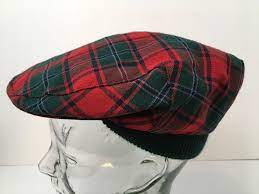 Vintage Tartan Plaid Wool Flat Cap Golf Cabbie Hat Red Green Large Scotland Euc Highlander Flatcapgolfcabbie Wool Hat Tartan Plaid Hats