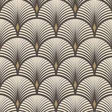 Black And Gold Art Deco Curtains Baker Wallpaper Vinyl On Non Woven Graphic Black And Gold Papier Peint Papier Peint Art Deco Deco Papier Peint