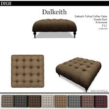 This ottoman from andover mills can be wiped clean with a cloth whenever necessary. Second Life Marketplace Digs Dalkeith Tufted Coffee Table Suede Mesh