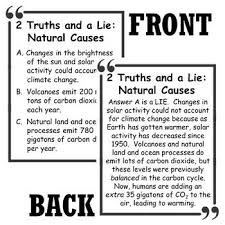 Have your say about using two truths and a lie with english learners. Climate Change Activity 2 Truths A Lie Game With Worksheet Analysis Climate Change Activities Climate Change Solar Activity