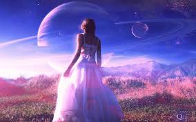 Fantasy Art Landscapes Mountains Sci Fi Science Sky Planets Girl Women Blondes Gown Mood Wallpaper 1920x1200 34328 Wallpaperup