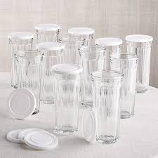 24 Oz Working Glass With Lid Set Of 12 Reviews Crate And Barrel Glass Crate And Barrel Crates