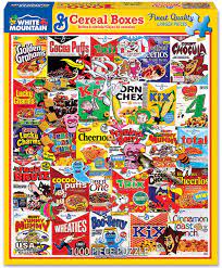 Black ten collage 1000 piece 19.75x28 personalized jigsaw puzzle. Cereal Boxes Collage Jigsaw Puzzle 1000 Piece White Mountain Puzzles