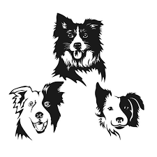 Border Collie Cuttable Design Dog Tattoos Dog Silhouette Dog Stencil