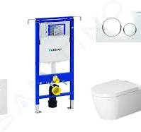 Geberit Duofix - Modulo di installazione per WC sospeso con placca di  comando Sigma20, bianco/cromato lucido + Duravit ME by Starck, WC e sedile,  ...
