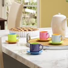 Set of 2 porcelain espresso cups and saucers. Red Barrel Studio Beckey 4 Piece Espresso Cup Saucer Set Reviews Wayfair