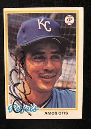AMOS OTIS 1978 TOPPS AUTOGRAPHED SIGNED AUTO BASEBALL CARD 490 ROYALS