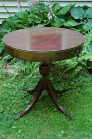 Antique Mersman Wood Wooden Round Drum Table W Drawer Claw Feet Drum Table Table Clawfoot
