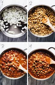 From there, simply saute up the onion and celery for a couple of minutes with a bit of oil over medium heat. Quick Healthy Moroccan Chickpea Stew A Simple Palate