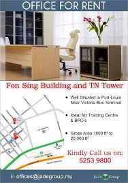 Jade Group Office For Rent In Port Louis Tel 52 53 98 00 Port Louis Rent Office