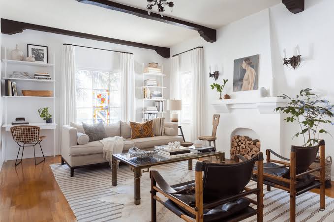 Mixing Wood Tones In A Living Room With Warm And Cool Undertones
