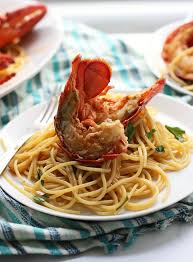 Lobster Spaghetti Santorini Style Recipe Zoodle Recipes Lobster Spaghetti Lobster Recipes