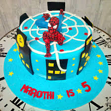 Single Layer Birthday Cake For Teenager Boy Images This Is Single Tier Spiderman Cake Happy Birthday Marothi Cake Spiderman Cake Cakes For Boys