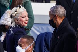 Maison schiaparelli is honored to have this chance to dress the iconic lady gaga on this historic inauguration day. What Were Lady Gaga And Barack Obama Talking About For So Long At The Inauguration Glamour