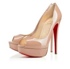 Details About Christian Louboutin Lady Peep 150 Nude Beige Patent Leather Shoes Pump Heels