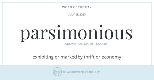 Word Of The Day Parsimonious In 2020 Word Of The Day Words Commonly Misspelled Words