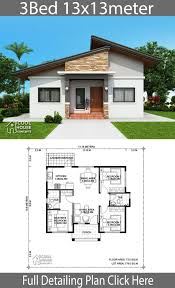 Home Design Plan 13x13m With 3 Bedrooms Home Design With Plansearch Modern Bungalow House Simple House Design Bungalow House Design