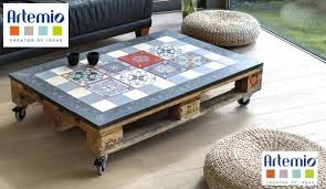 table basse avec effet carreaux de ciment artemio createur d idees decoracao ideias de decoracao decoracao de casa