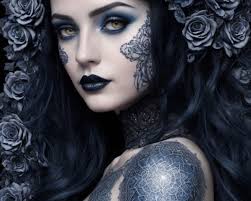 Priestess, highly detailed, fantastic view, Gothic, Anne Stokes, Nene Thomas,  mandala, grim, zoomed out, Luke Dixon, Ballpoint pen Blue, Zentangle art,  Full character model, Fewer dream, dept, old paper, highly detailed, highly