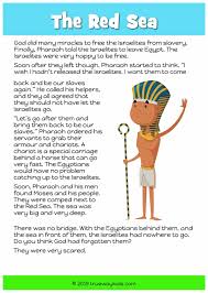 The Red Sea Free Printable Bible Story And Lesson For Under 5s Trueway Kids Bible Stories For Kids Kids Bible Study Lessons Preschool Bible Lessons