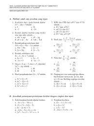 Contoh soal matematika aljabar kelas 7 beserta jawabannya. Soal Aljabar 4 Pdf