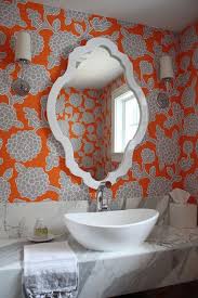 Here are only the best gray background wallpapers. Orange And Gray Bathroom Wallpaper Transitional Bathroom