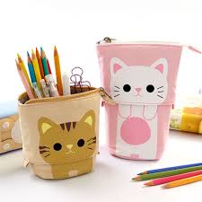 Cute Cat Canvas Pen Pencil Cases Kawaii Stationery Pouch Pen Bag Cute Pencil Case Canvas Pencil Case Cat Pencil Case