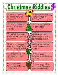 Do you remember telling riddles as a child? Christmas Riddles For Everyone Esl Worksheet By Dturner
