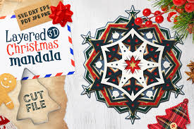 Download Layered 3d Christmas Mandala Svg Cut File By Pixaroma Thehungryjpeg Com