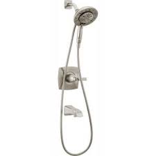 Delta Vesna In2ition 2 In 1 Single Handle 5 Spray Tub And Shower Faucet In Spotshield Brushed Nickel Valve Included 144789 Sp I The Home Depot In 2020 Tub And Shower Faucets Shower Faucet Shower Tub