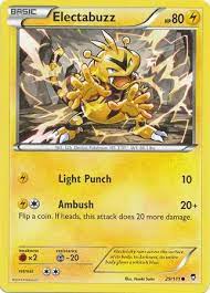 Jul 16, 2021 · this card stays in play when you play it. Amazon Com Pokemon Electabuzz 29 111 Xy Furious Fists Reverse Holo Toys Games