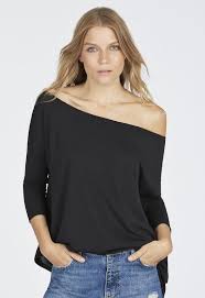 Slouchy 3 4 Sleeve Off Shoulder Top Tops Three Quarter Length Sleeve Chic Woman