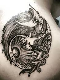 This is a chinese philosophy that means opposites or forces that are contrary can work closely together to complement each other. Tattoo Uploaded By Erika Gao Wolftattoo Blackwork Yinyangwolf Yinyang 597944 Tattoodo