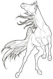 Arabian Lineart Rearing By Requay Deviantart Com On Deviantart Horse Coloring Pages Horse Drawings Horse Coloring