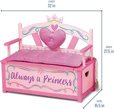 Maybe you would like to learn more about one of these? Amazon Com Wildkin Kids Princess Wooden Bench Seat With Storage Toy Box Bench Seat Features Safety Hinge Padded Backrest Seat Cushion And Two Carrying Handles Measures 32 X 15 5 X 27 5 Inches Pink