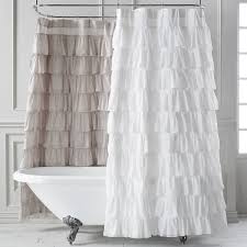 13 Modern Shower Curtains That Ll Instantly Upgrade Your Bathroom Ruffle Shower Curtains White Shower Curtain Modern Shower Curtains