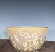 Handmade Crystalline Glazed Ceramic Bowl: Golden Brown ...