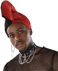 Trolls World Tour Barb Light Up Hair Wig Mohawk Halloween Costume With Ears  NEW