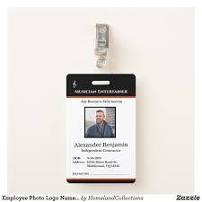 Employee Photo Logo Name Id Custom Badge Zazzle Com Custom Badges Photo Logo Badge