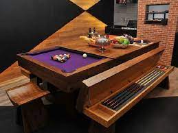 Model 4 in 1 by turning the table on one side, you can play pool and on the other, you can play air hockey. Dining Room Pool Table Wild Country Fine Arts