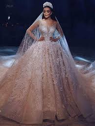 Women's lace wedding dresses for bride with 3/4 sleeves plus size bridal gown. Ball Gown Vintage Wedding Dress Lace Long Sleeve Plus Size Wedding Dre Demidress Com