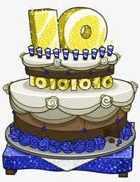 10th Anniversary Party Cake - Club Penguin Anniversary Cake Transparent PNG  - 1002x1251 - Free Download On NicePNG