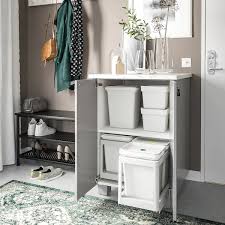 Hallbar Recycling Solution With Pull Out Light Gray Volume 5 Gallon Ikea Ikea Recycling Station Small Kitchen Organization